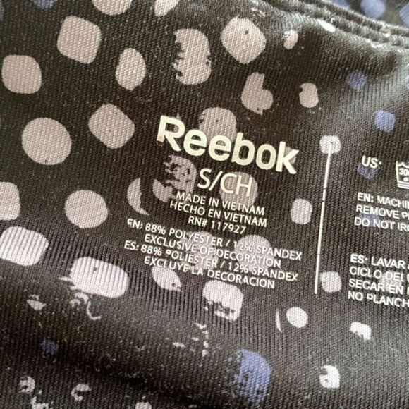 Reebok Black Polkadot Athletic Leggings - Picture 6 of 6